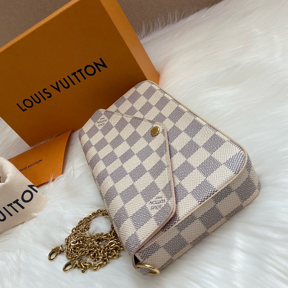 Louis Vuitton Felicie Pochette Damier Azure Canvas Pink Interior - Picture 9 of 16